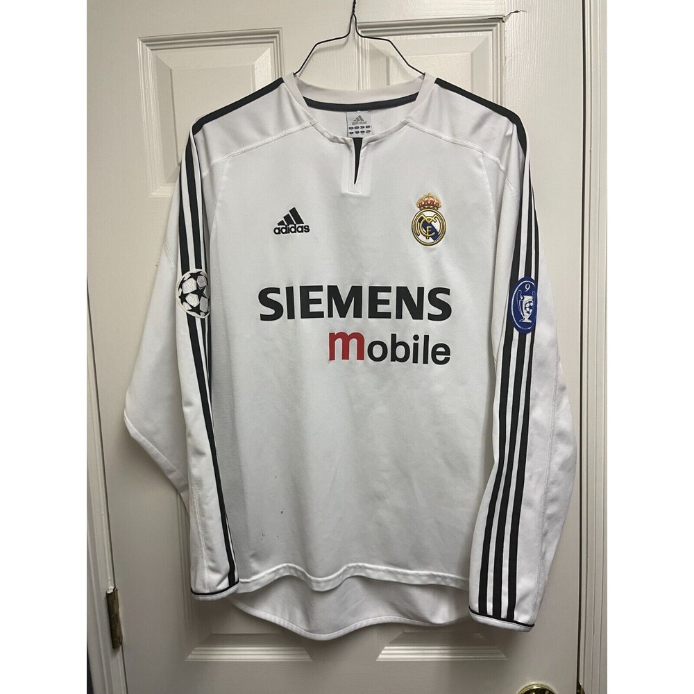 EUC #23 2004/05 David Beckham Long Sleeve Real Madrid Jersey w/ Champions League